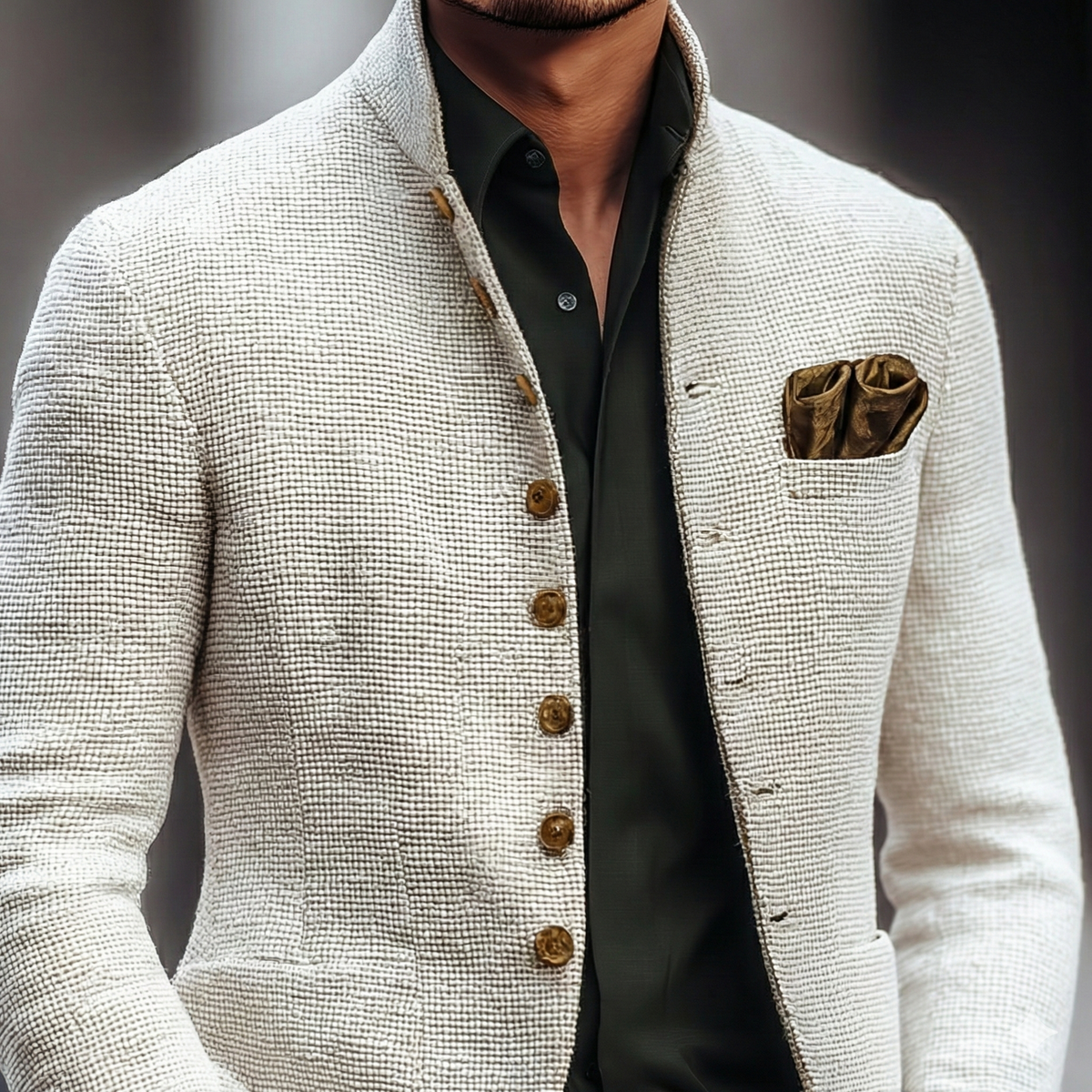 Men's textured knit cardigan