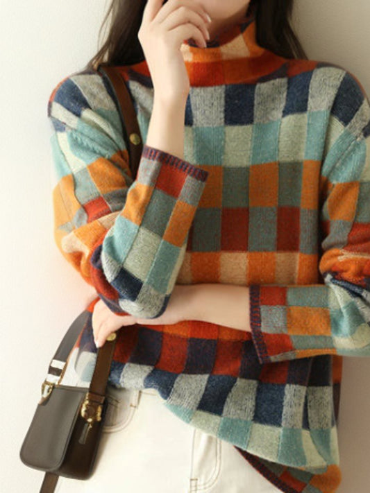 Madison Colourblock Turtleneck Jumper | Relaxed Fit | Pullover