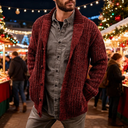 Men's shawl collar knit cardigan