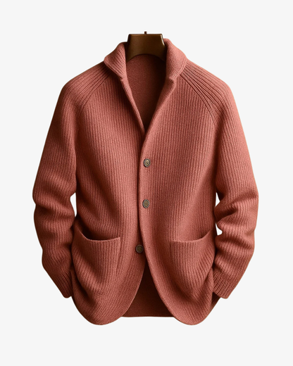 Men's ribbed knit cardigan
