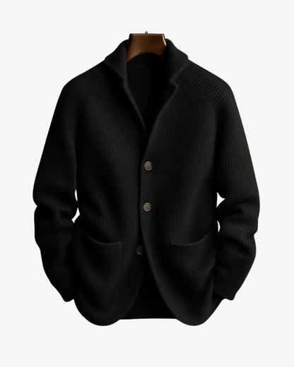 Men's ribbed knit cardigan