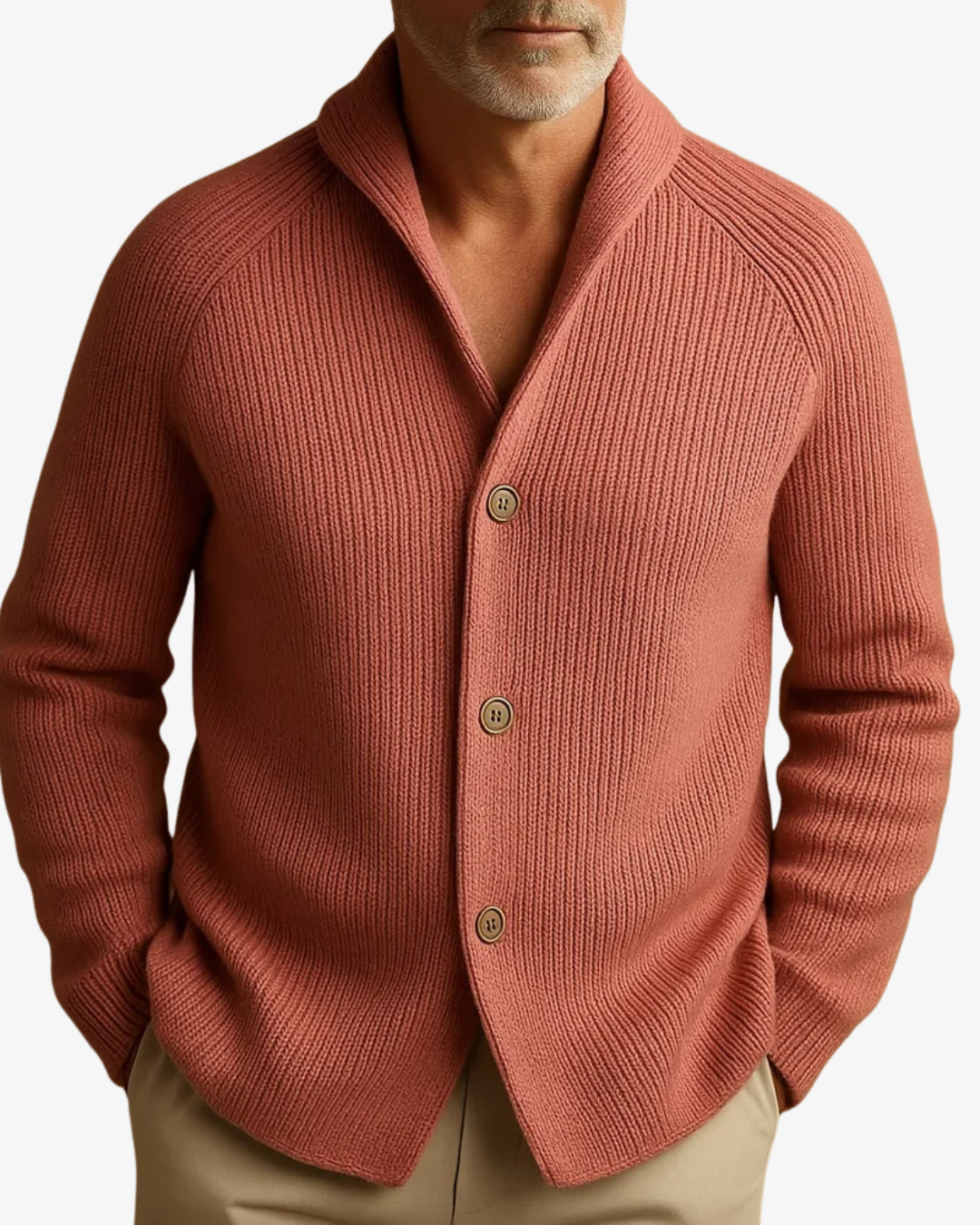 Men's ribbed knit cardigan
