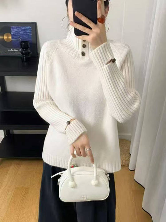 Victoria Ribbed Turtleneck Jumper | Raglan Sleeve | Relaxed Fit