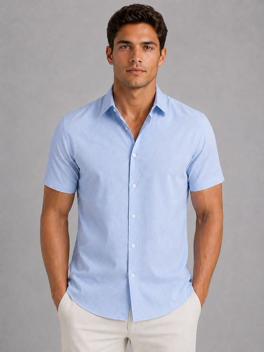 Ezra Short Sleeve Shirt Men's | Slim Fit | Classic Collar