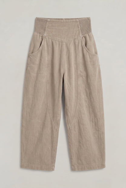 Talia Wide-Leg Trousers | Cotton-Linen Look | Cropped Fit