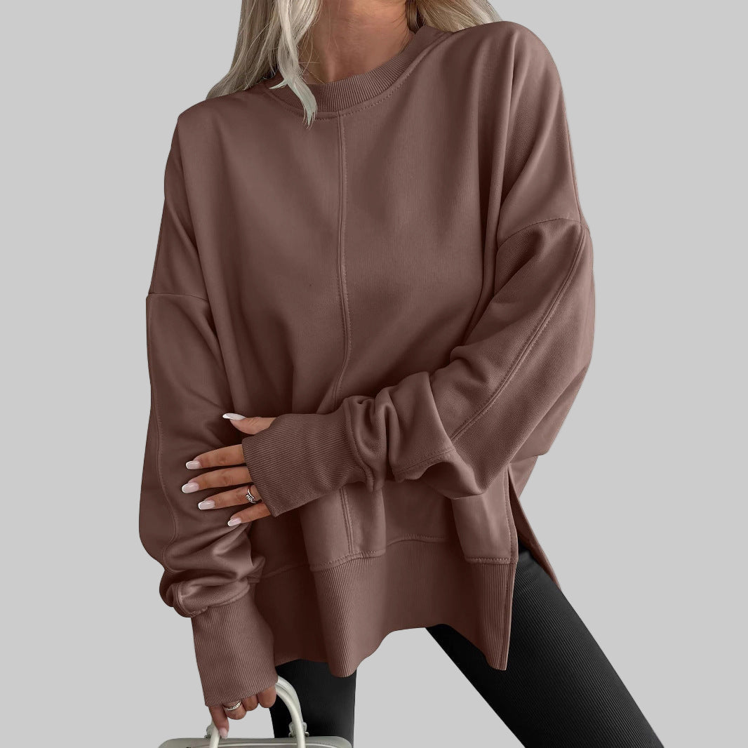 Lyra Oversized Cotton Sweatshirt | Dropped Shoulders | Ribbed Trim