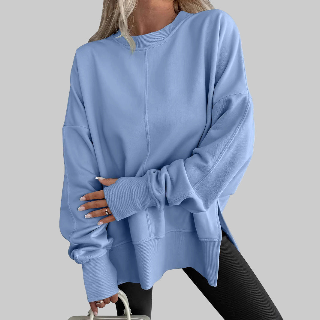 Lyra Oversized Cotton Sweatshirt | Dropped Shoulders | Ribbed Trim