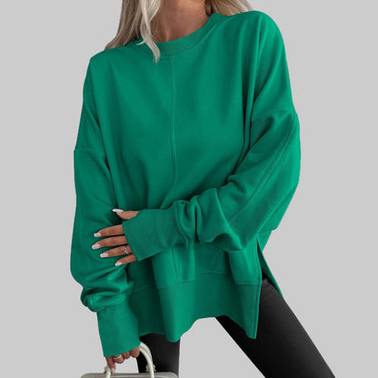 Lyra Oversized Cotton Sweatshirt | Dropped Shoulders | Ribbed Trim