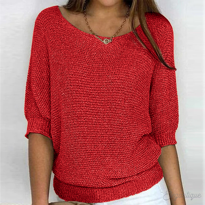 Relaxed Knit Sweater | Wide Sleeves | Round Neck