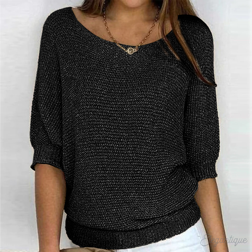 Relaxed Knit Sweater | Wide Sleeves | Round Neck