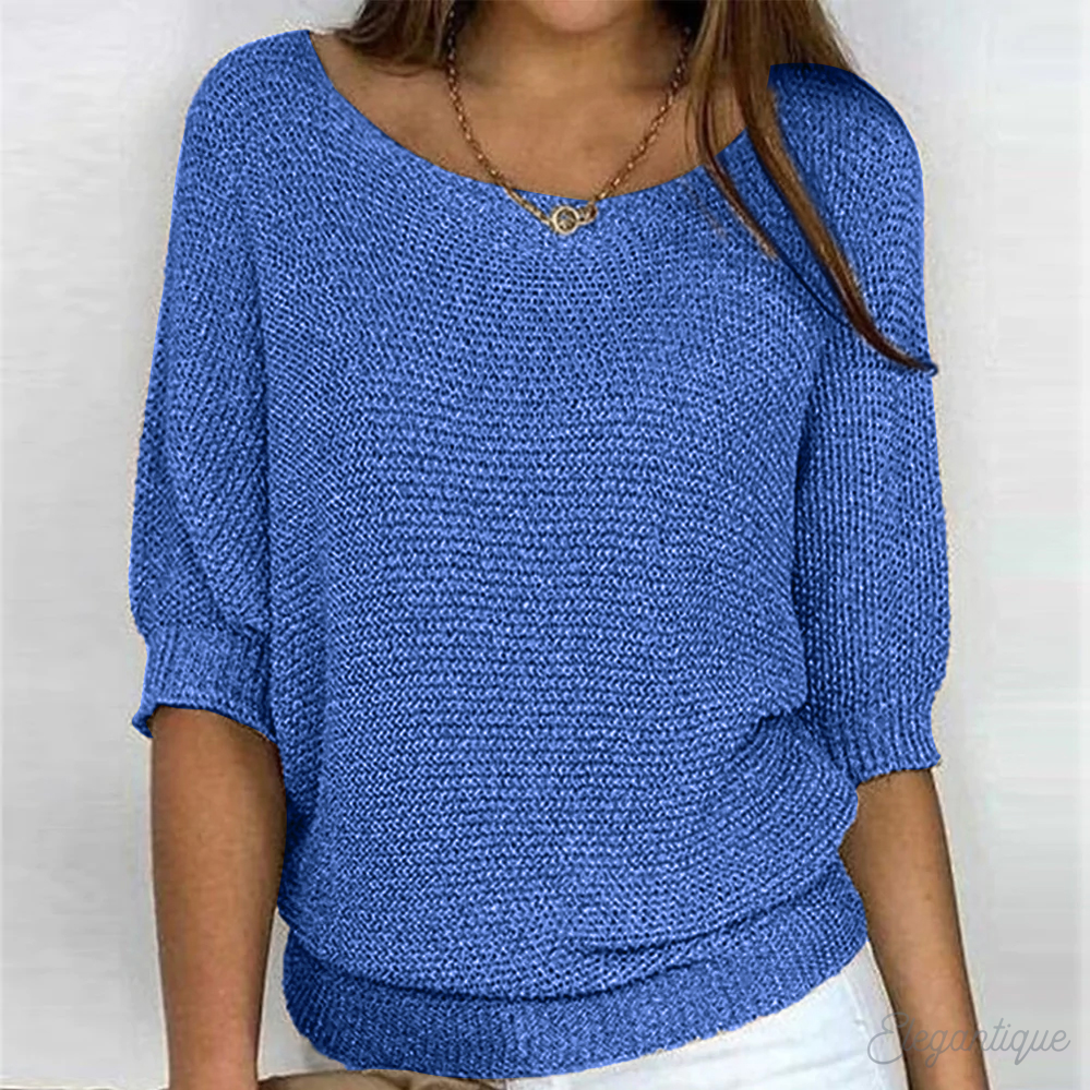 Relaxed Knit Sweater | Wide Sleeves | Round Neck