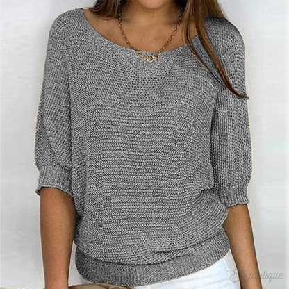Relaxed Knit Sweater | Wide Sleeves | Round Neck