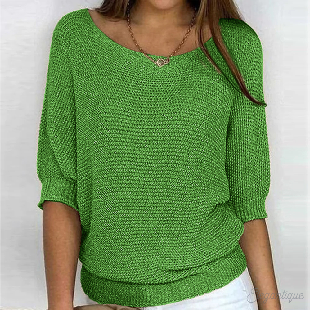 Relaxed Knit Sweater | Wide Sleeves | Round Neck