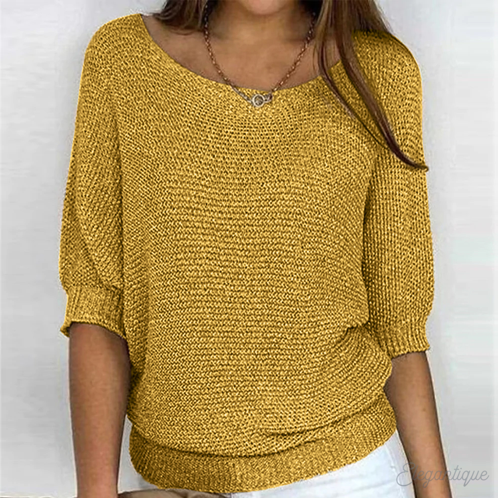 Relaxed Knit Sweater | Wide Sleeves | Round Neck