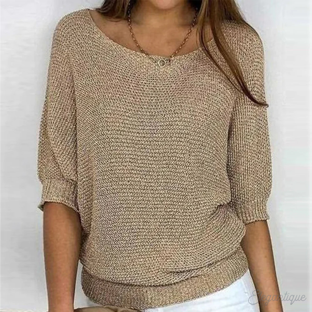 Relaxed Knit Sweater | Wide Sleeves | Round Neck