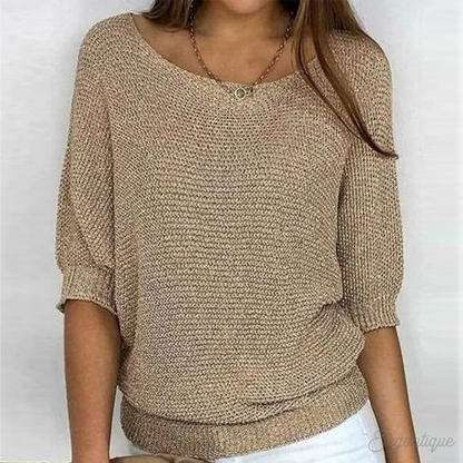 Relaxed Knit Sweater | Wide Sleeves | Round Neck