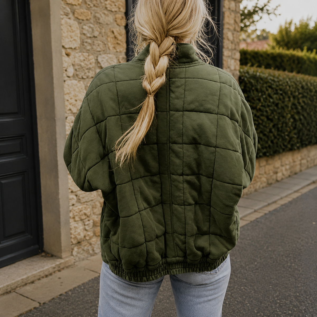 Relaxed Quilted Jacket | Stand Collar | Front Pockets