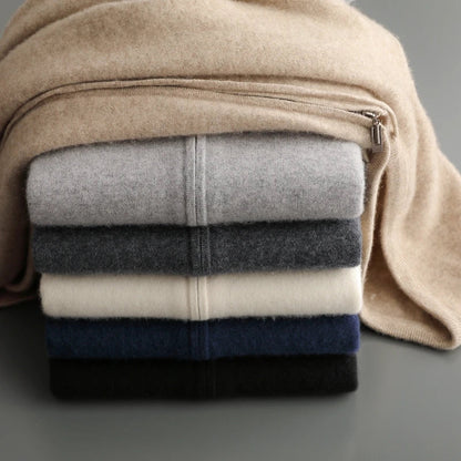 Harrow Cashmere Zip Hoodie | Structured Hood | Relaxed Tailored Fit