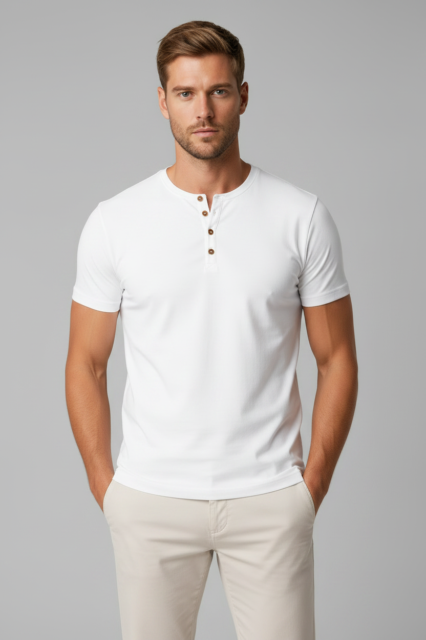 Henley White Front