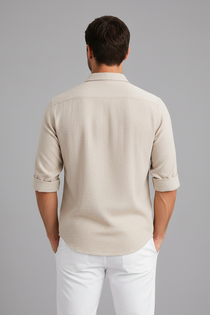 Sonny Linen Shirt - Beige Achterkant