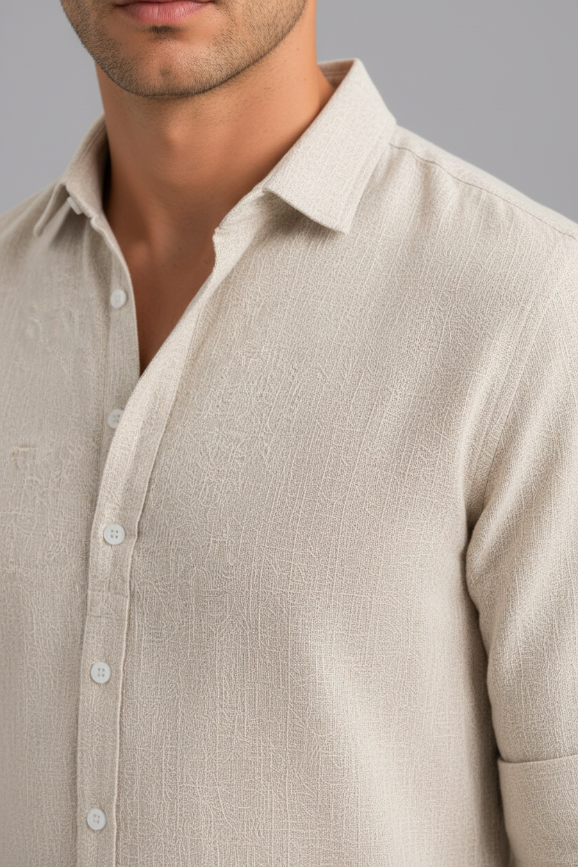Sonny Linen Shirt - Beige Detail