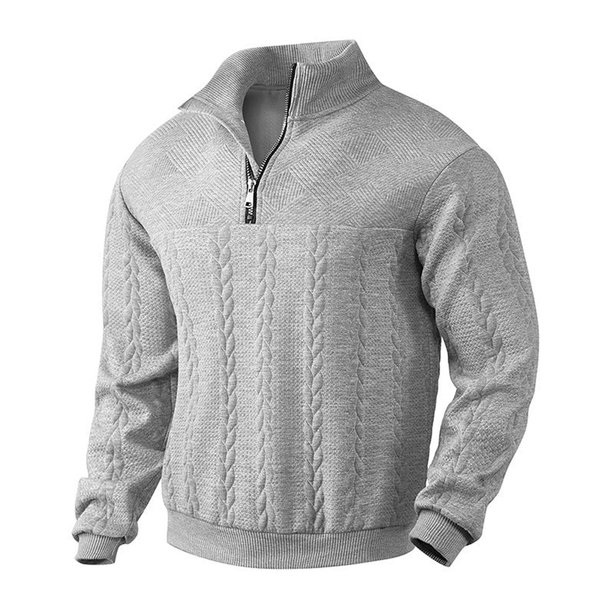 Alexander Cable Knit Jumper | Quarter-Zip | Ribbed Cuffs