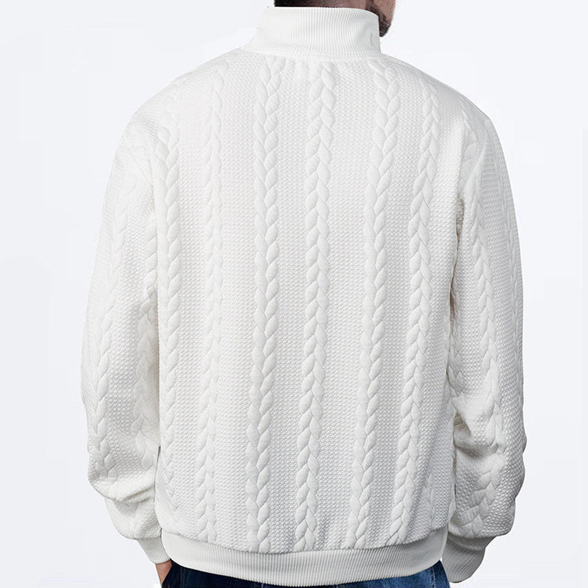 Alexander Cable Knit Jumper | Quarter-Zip | Ribbed Cuffs