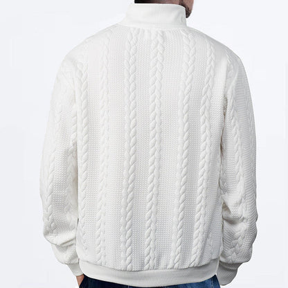 Alexander Cable Knit Jumper | Quarter-Zip | Ribbed Cuffs