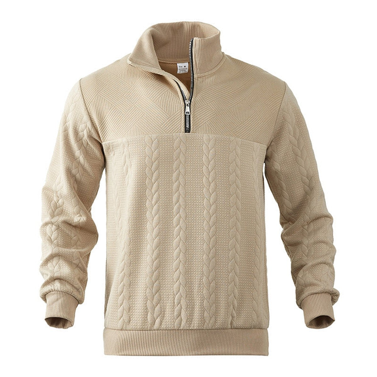 Alexander Cable Knit Jumper | Quarter-Zip | Ribbed Cuffs