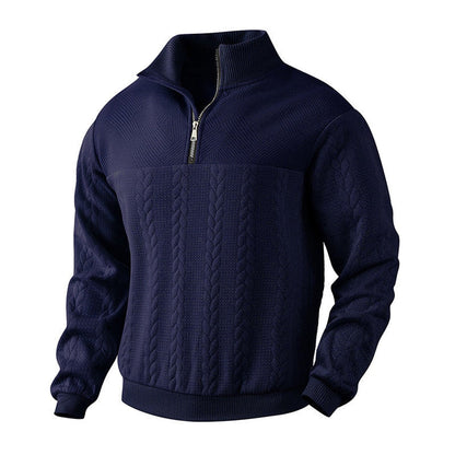 Alexander Cable Knit Jumper | Quarter-Zip | Ribbed Cuffs