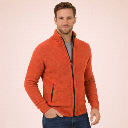 Caleb Merino Wool Jumper | Full-Zip | Mock Neck