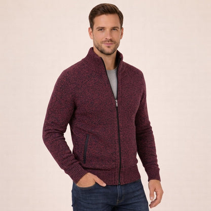 Caleb Merino Wool Jumper | Full-Zip | Mock Neck