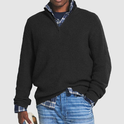 Nathan Ribbed Knit Jumper | Quarter-Zip | Business Casual
