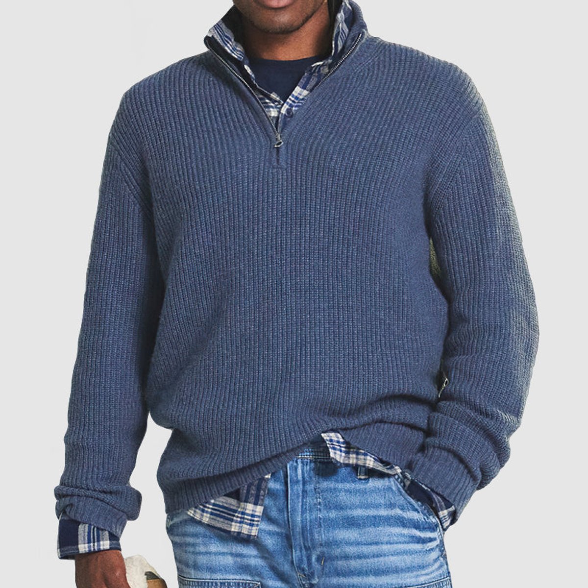 Nathan Ribbed Knit Jumper | Quarter-Zip | Business Casual