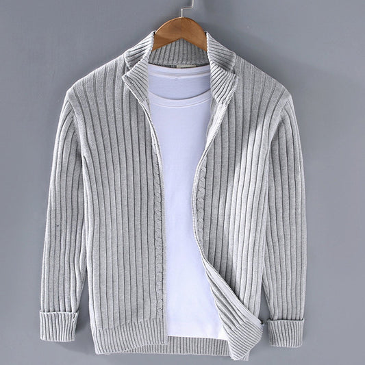 Samuel Ribbed Knit Cardigan | Full-Zip | Winter Layering