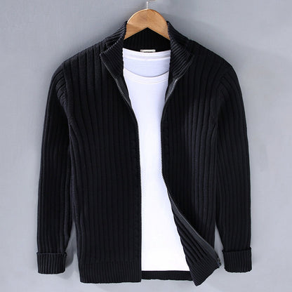 Samuel Ribbed Knit Cardigan | Full-Zip | Winter Layering