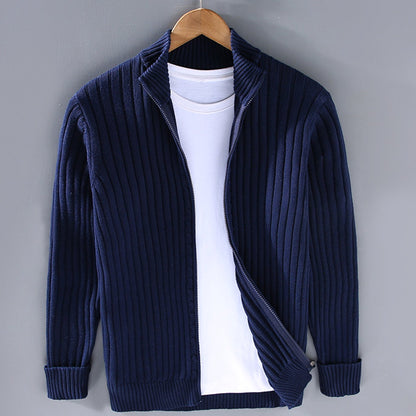 Samuel Ribbed Knit Cardigan | Full-Zip | Winter Layering