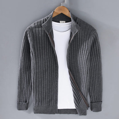 Samuel Ribbed Knit Cardigan | Full-Zip | Winter Layering