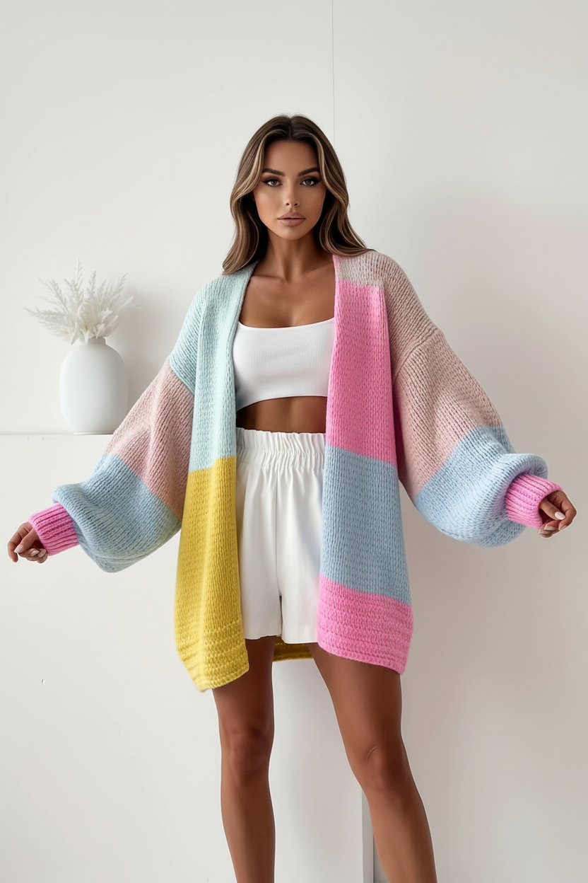Pink Colour Block Front