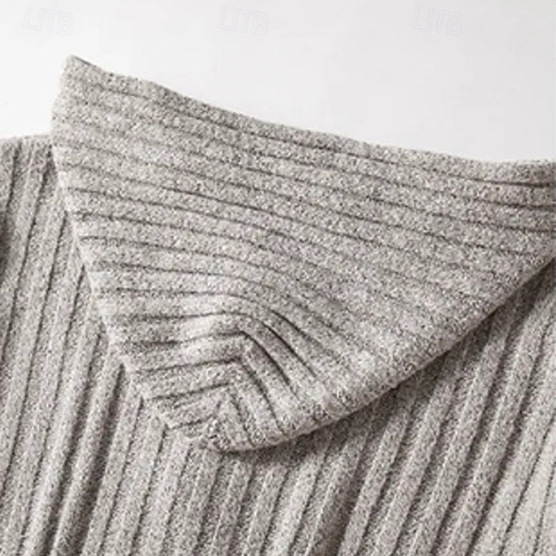 Men's cable knit hooded cardigan