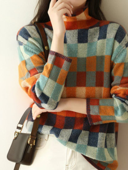 Madison Colourblock Turtleneck Jumper | Relaxed Fit | Pullover