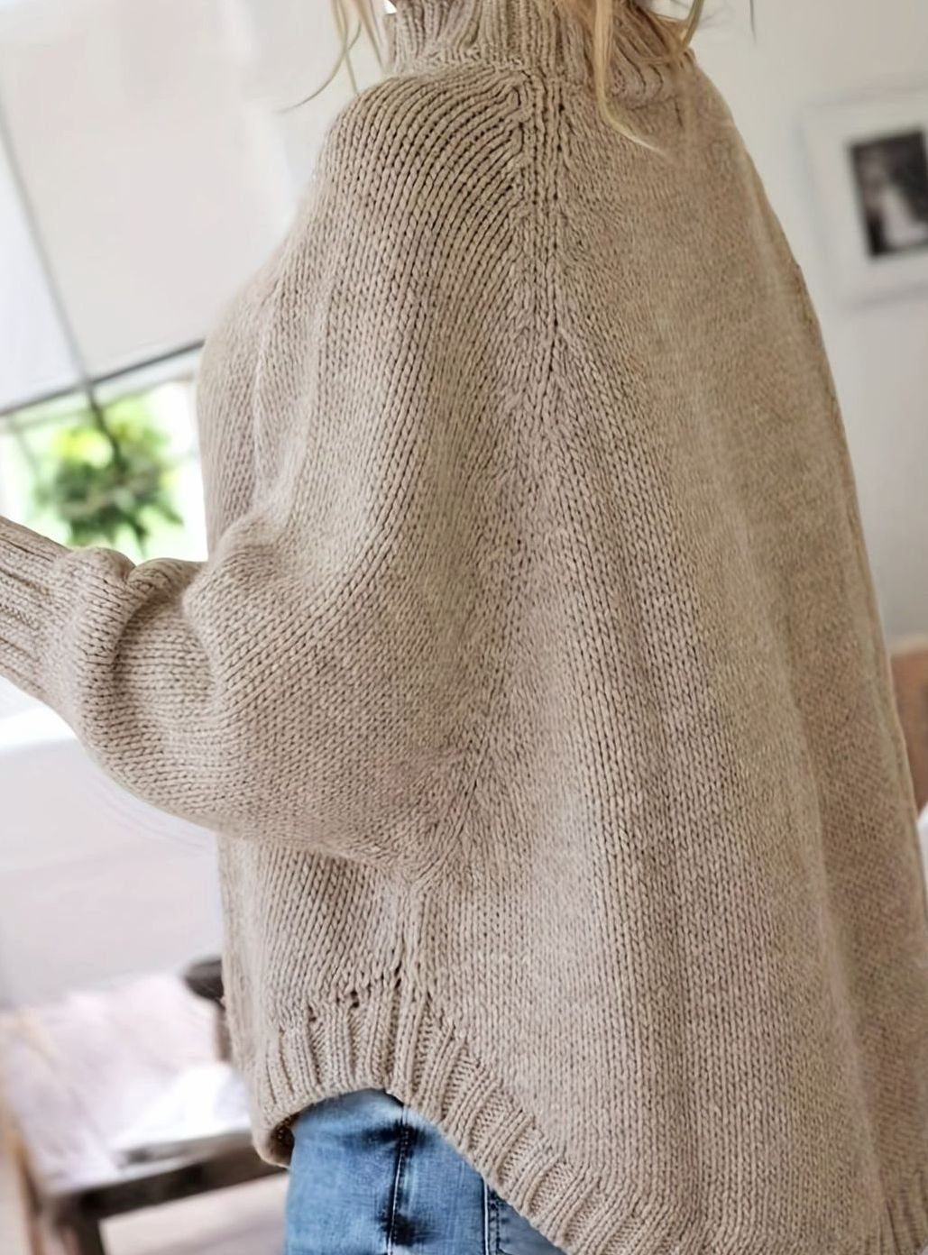 Olivia Oversized Cable Knit Jumper | High-Neck | Winter Warmth