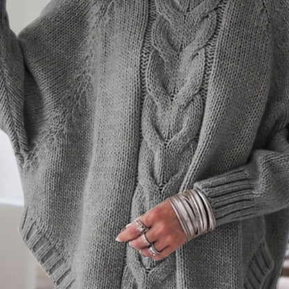 Olivia Oversized Cable Knit Jumper | High-Neck | Winter Warmth