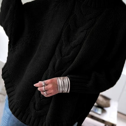 Olivia Oversized Cable Knit Jumper | High-Neck | Winter Warmth