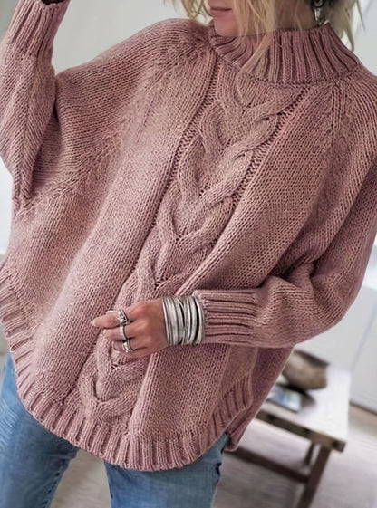 Olivia Oversized Cable Knit Jumper | High-Neck | Winter Warmth