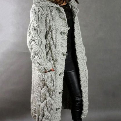 Grace Cable Knit Cardigan | Hooded | Oversized Fit