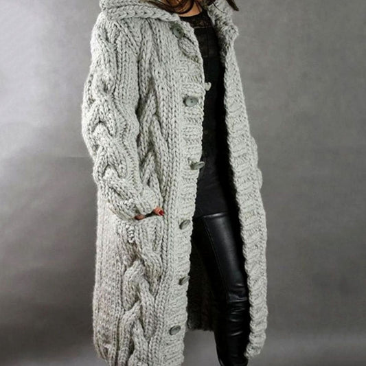 Grace Cable Knit Cardigan | Hooded | Oversized Fit