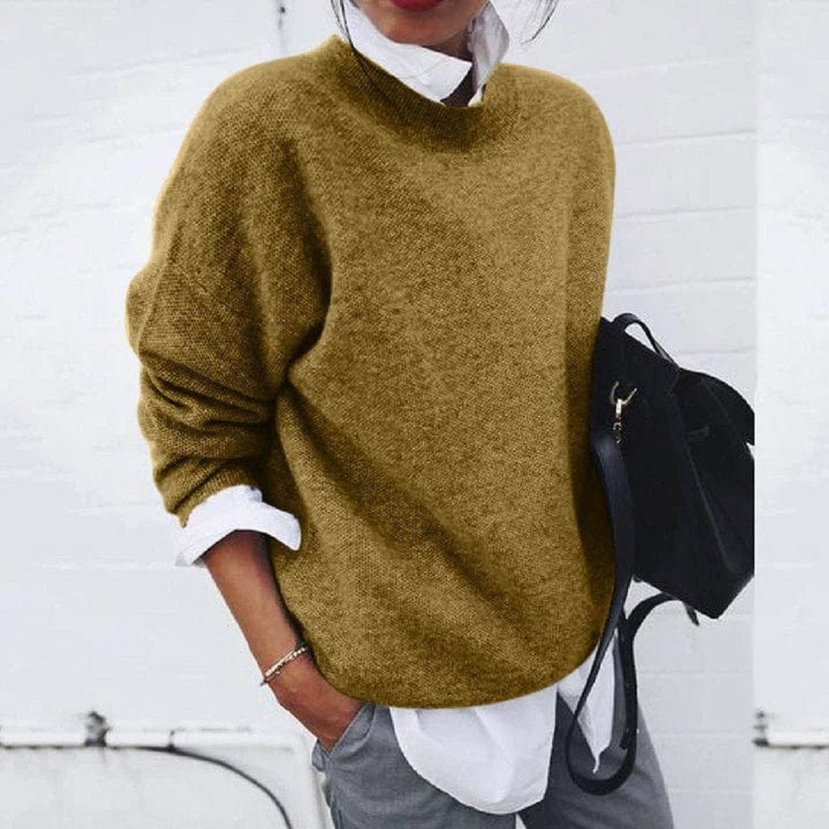 Madison Oversized Crew Neck Jumper | Soft Knit | Casual Fit