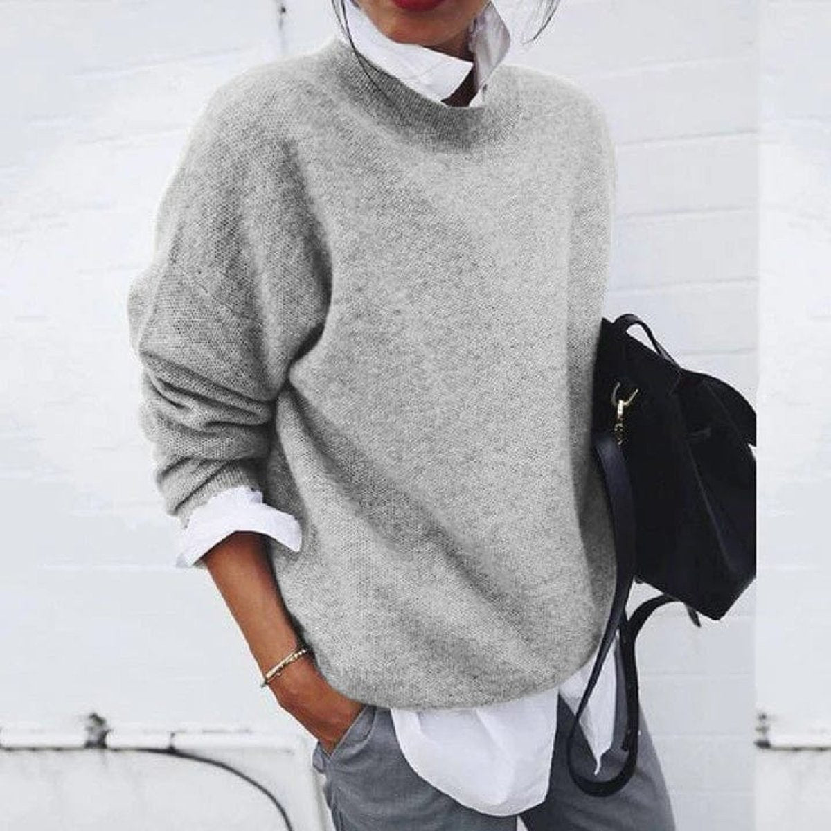 Madison Oversized Crew Neck Jumper | Soft Knit | Casual Fit