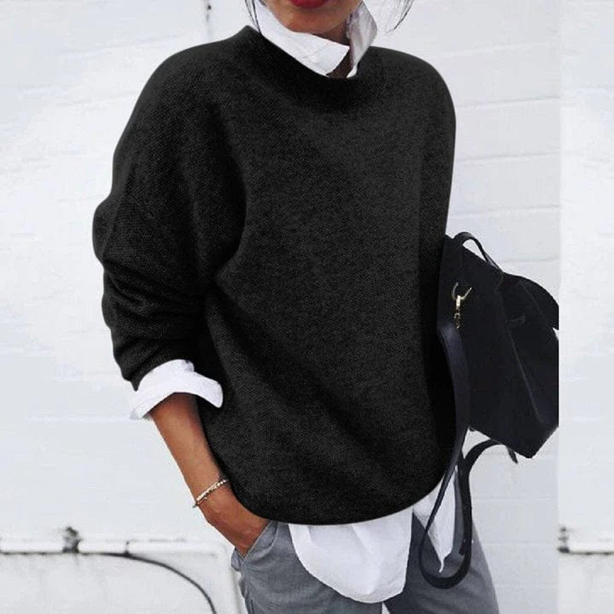 Madison Oversized Crew Neck Jumper | Soft Knit | Casual Fit